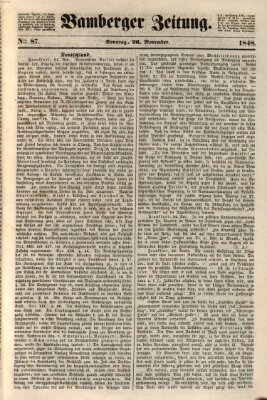 Bamberger Zeitung Sonntag 26. November 1848