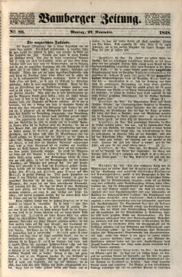 Bamberger Zeitung Montag 27. November 1848