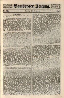 Bamberger Zeitung Dienstag 28. November 1848