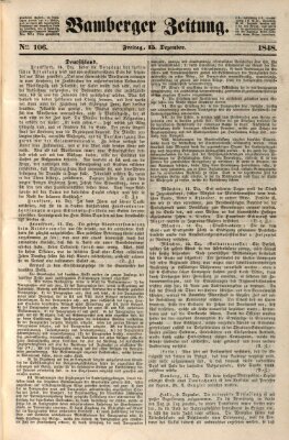 Bamberger Zeitung Freitag 15. Dezember 1848