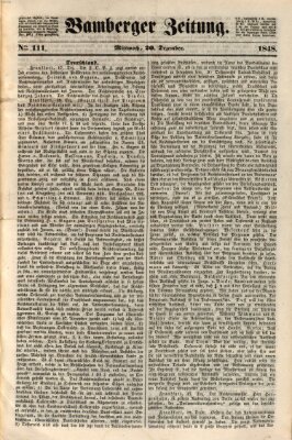 Bamberger Zeitung Mittwoch 20. Dezember 1848