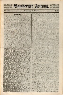 Bamberger Zeitung Donnerstag 21. Dezember 1848