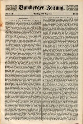 Bamberger Zeitung Samstag 23. Dezember 1848