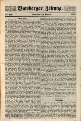 Bamberger Zeitung Donnerstag 28. Dezember 1848