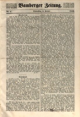 Bamberger Zeitung Donnerstag 4. Januar 1849