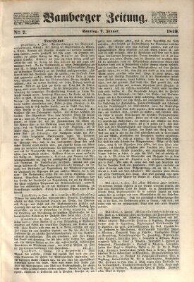 Bamberger Zeitung Sonntag 7. Januar 1849