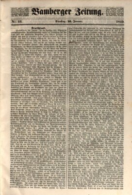 Bamberger Zeitung Dienstag 16. Januar 1849