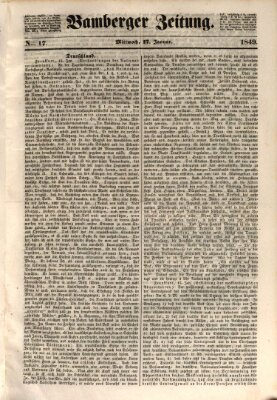 Bamberger Zeitung Mittwoch 17. Januar 1849