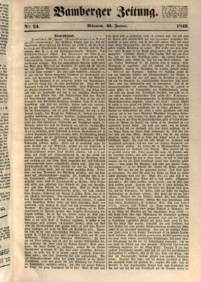 Bamberger Zeitung Mittwoch 24. Januar 1849