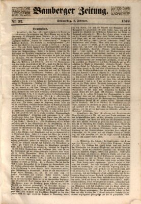 Bamberger Zeitung Donnerstag 1. Februar 1849
