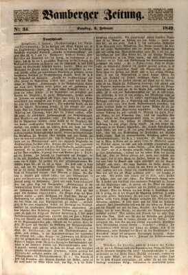 Bamberger Zeitung Samstag 3. Februar 1849