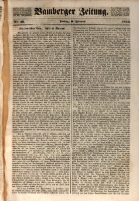 Bamberger Zeitung Freitag 9. Februar 1849