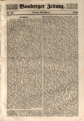 Bamberger Zeitung Samstag 10. Februar 1849