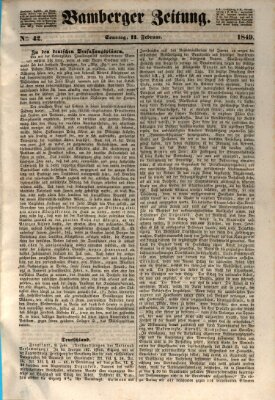 Bamberger Zeitung Sonntag 11. Februar 1849