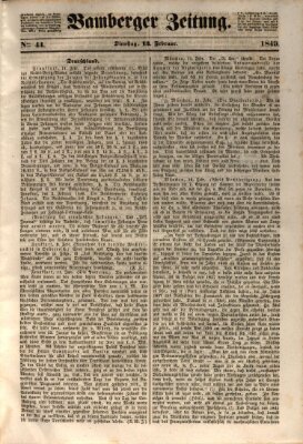 Bamberger Zeitung Dienstag 13. Februar 1849