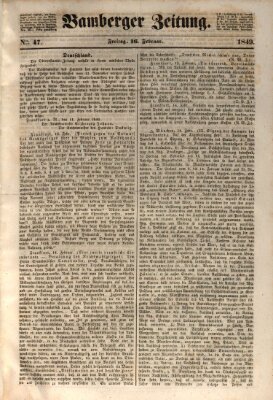 Bamberger Zeitung Freitag 16. Februar 1849