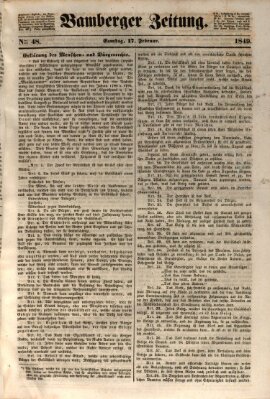 Bamberger Zeitung Samstag 17. Februar 1849