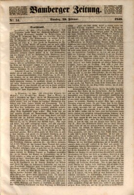 Bamberger Zeitung Dienstag 20. Februar 1849