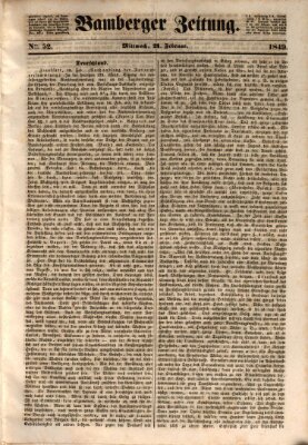 Bamberger Zeitung Mittwoch 21. Februar 1849