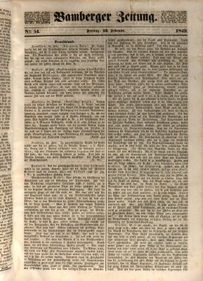 Bamberger Zeitung Freitag 23. Februar 1849