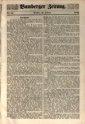 Bamberger Zeitung Samstag 24. Februar 1849