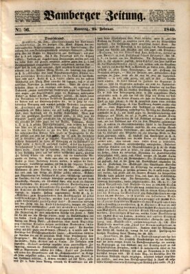 Bamberger Zeitung Sonntag 25. Februar 1849