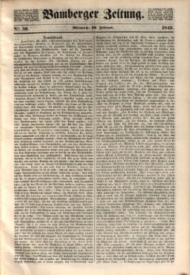 Bamberger Zeitung Mittwoch 28. Februar 1849