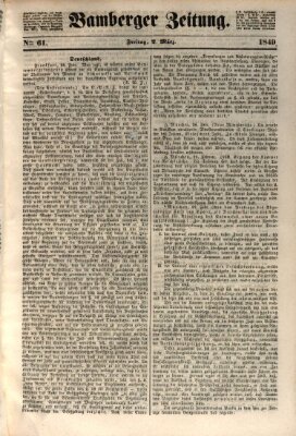 Bamberger Zeitung Freitag 2. März 1849