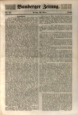 Bamberger Zeitung Freitag 16. März 1849