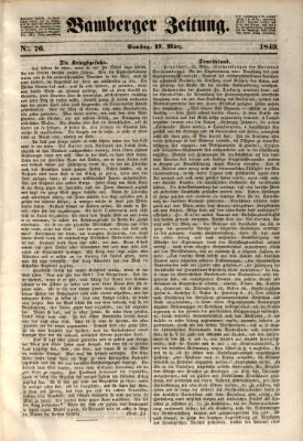 Bamberger Zeitung Samstag 17. März 1849