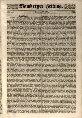 Bamberger Zeitung Montag 19. März 1849