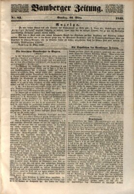 Bamberger Zeitung Samstag 24. März 1849