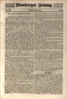 Bamberger Zeitung Samstag 31. März 1849