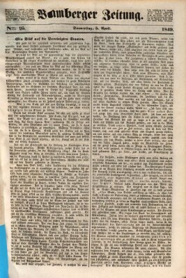 Bamberger Zeitung Donnerstag 5. April 1849