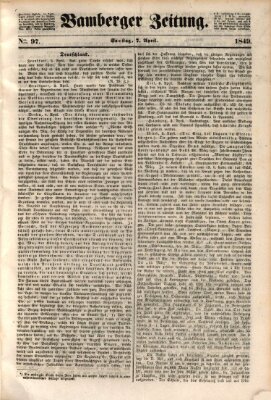 Bamberger Zeitung Samstag 7. April 1849