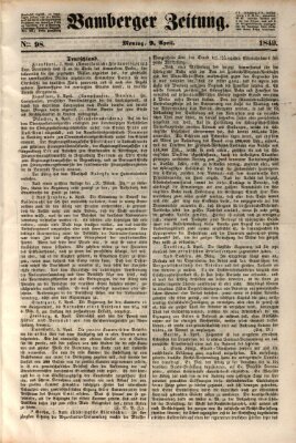 Bamberger Zeitung Montag 9. April 1849