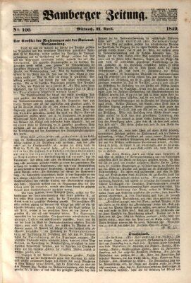 Bamberger Zeitung Mittwoch 11. April 1849