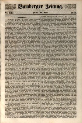 Bamberger Zeitung Freitag 20. April 1849