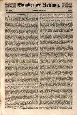 Bamberger Zeitung Freitag 27. April 1849