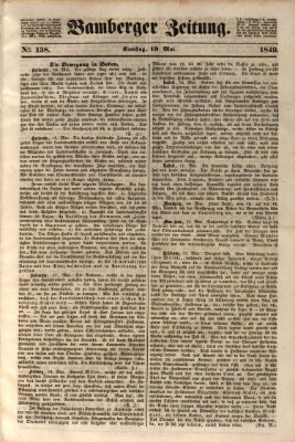 Bamberger Zeitung Samstag 19. Mai 1849