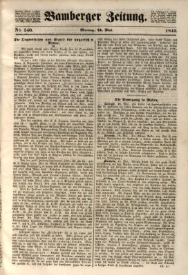 Bamberger Zeitung Montag 21. Mai 1849