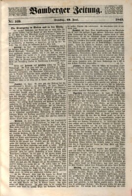 Bamberger Zeitung Dienstag 19. Juni 1849