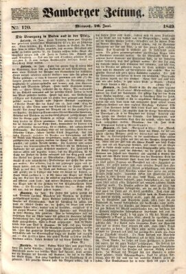 Bamberger Zeitung Mittwoch 20. Juni 1849