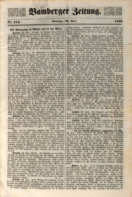 Bamberger Zeitung Sonntag 24. Juni 1849