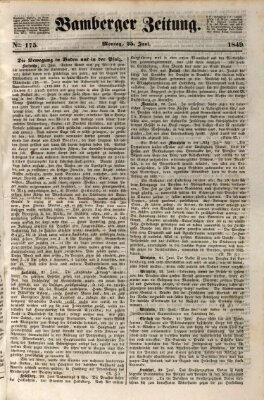 Bamberger Zeitung Montag 25. Juni 1849