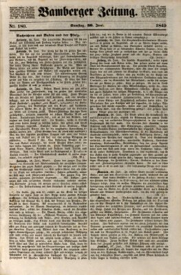 Bamberger Zeitung Samstag 30. Juni 1849