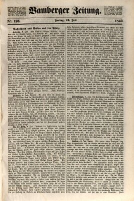 Bamberger Zeitung Freitag 13. Juli 1849