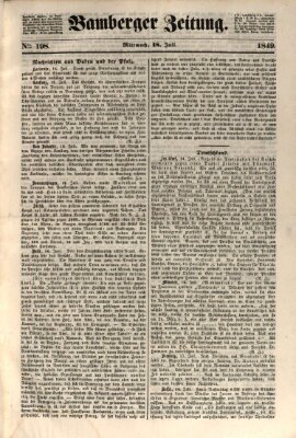 Bamberger Zeitung Mittwoch 18. Juli 1849