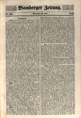 Bamberger Zeitung Mittwoch 25. Juli 1849