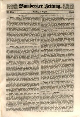 Bamberger Zeitung Samstag 4. August 1849